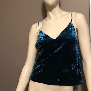 Teal velvet tank top